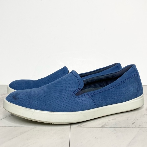 Ecco Barentz Blue Perforated Slip On Loafer 9 / 9.5 - Picture 1 of 13